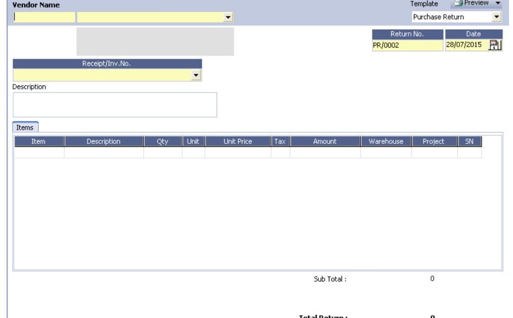 Fitur Retur Pembelian Purchase Return pada Accurate
