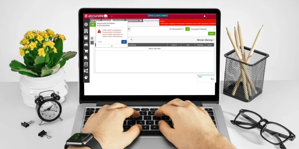Error Menghapus Transaksi Penyesuaian Persediaan Accurate