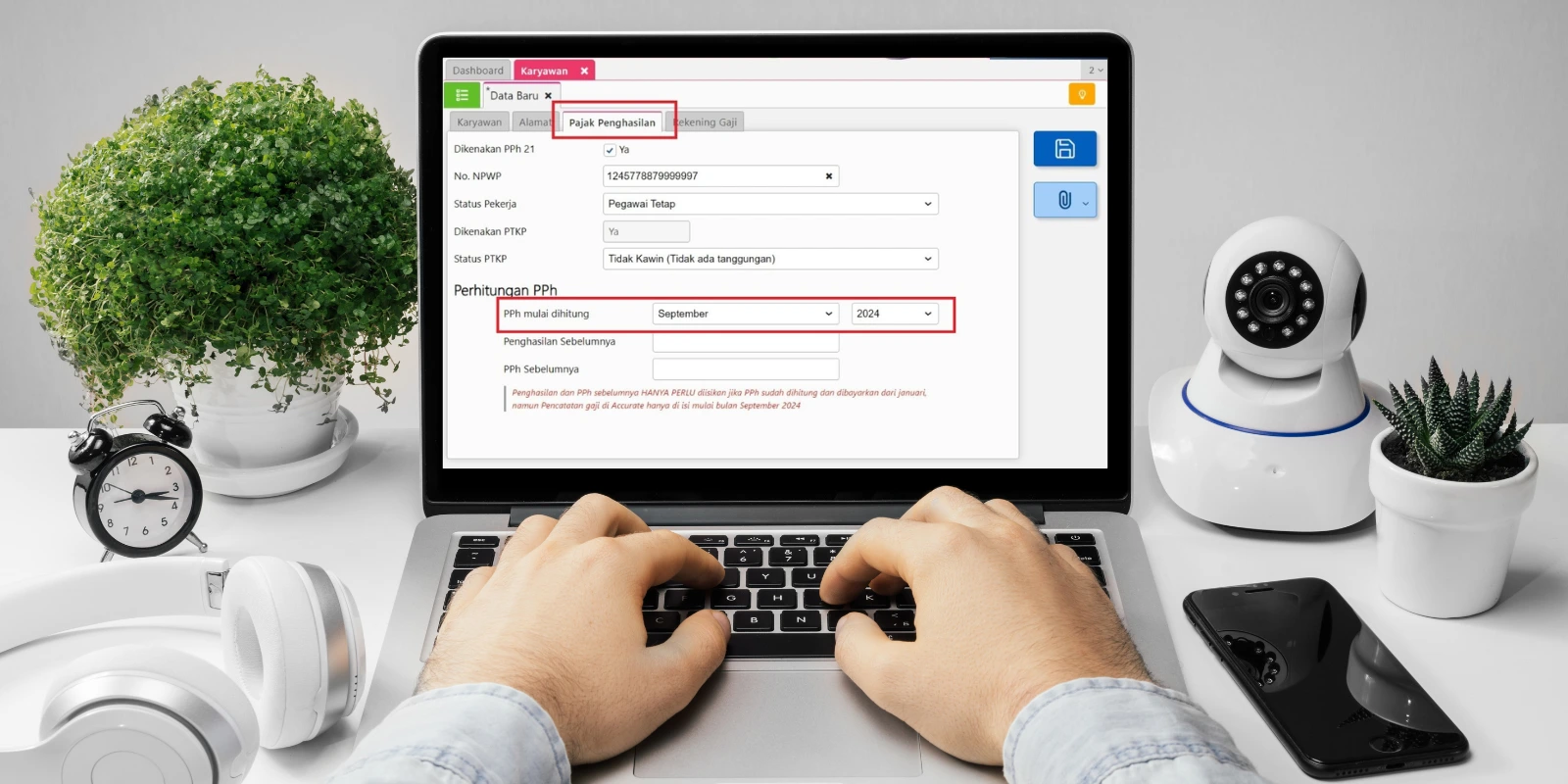 Input PPh Karyawan Tetap Masuk Tengah Tahun di Accurate