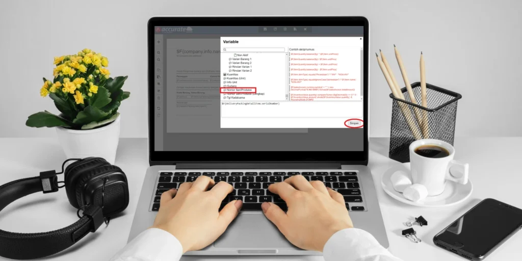 Nomor Seri di Desain Cetakan Pengepakan Barang Accurate