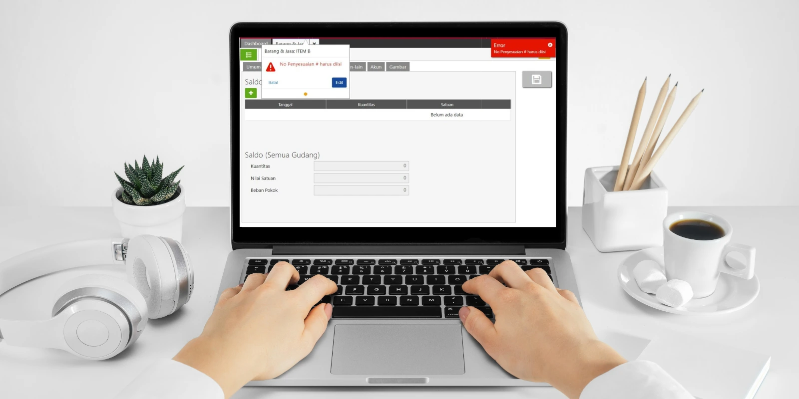 Error Input Saldo Awal Data Barang & Jasa Accurate Online