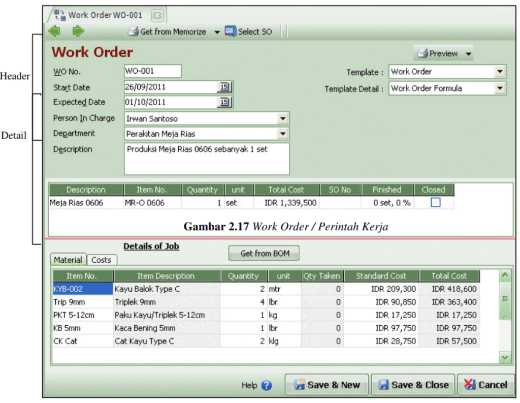 Cara Membuat Work Order di Aktivitas Pabrikasi Accurate