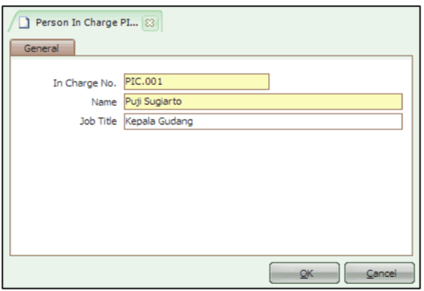 Membuat Person in Charge Aktivitas Pabrikasi di Accurate