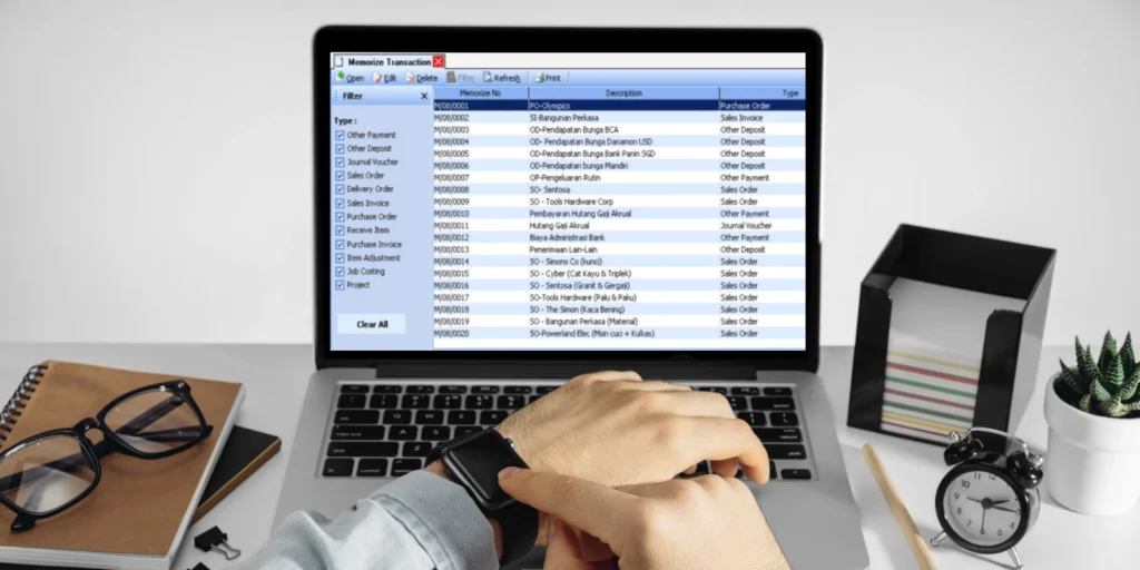 Cara Melihat Daftar Memorize Transaction pada Accurate