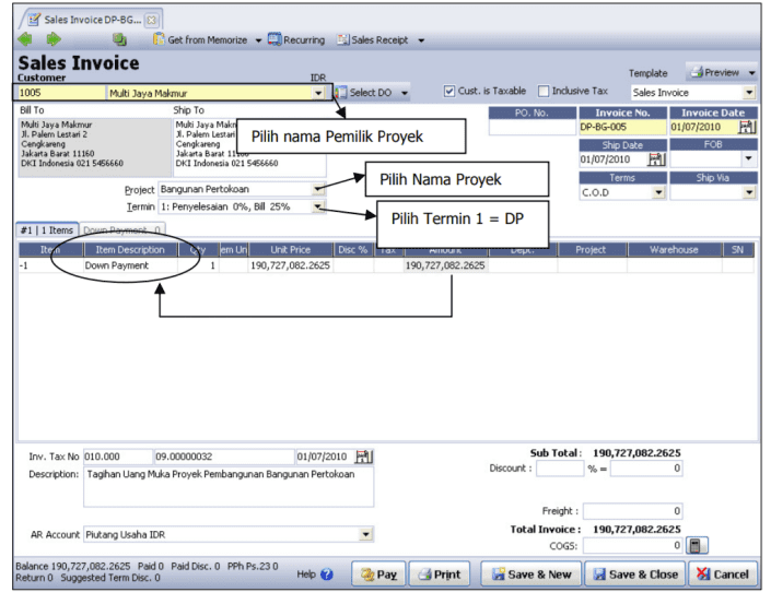 Cara Membuat Penagihan Proyek Project Bill di Accurate