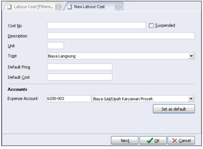 Daftar Upah Pekerja List of Labour Cost di Accurate