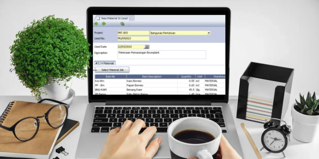 Penggunaan Bahan Baku [Material in Used] di Accurate