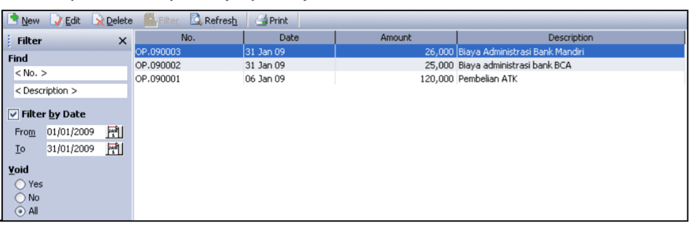 Melihat Daftar Formulir Penerimaan Deposit di Accurate