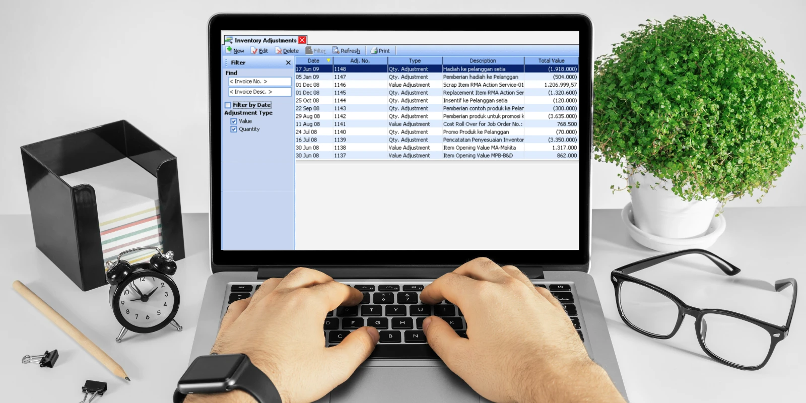 Membatalkan Aktivitas Inventory Adjustment di Accurate
