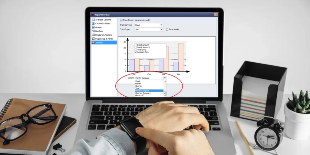 Graph Report Perbandingan pada Akun Tertentu di Accurate