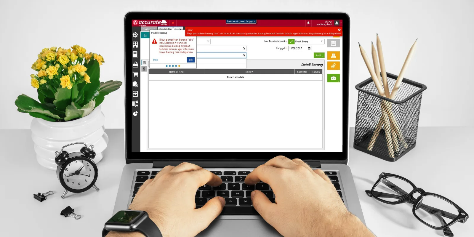 Error “Biaya Persediaan Barang XXX NOL” di Accurate Online