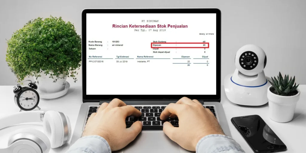 Hitungan Barang Dipesan Ulang di Widget Accurate Online