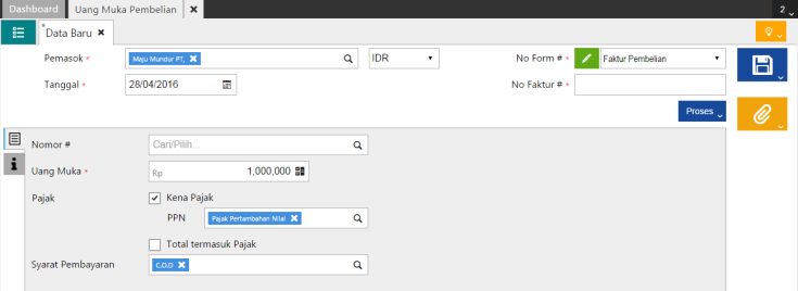 Input Saldo Awal Uang Muka Pembelian di Accurate Online