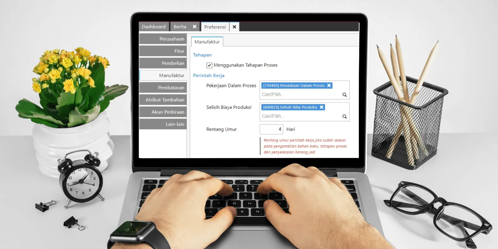 Pengaturan Preferensi Manufaktur pada Accurate Online