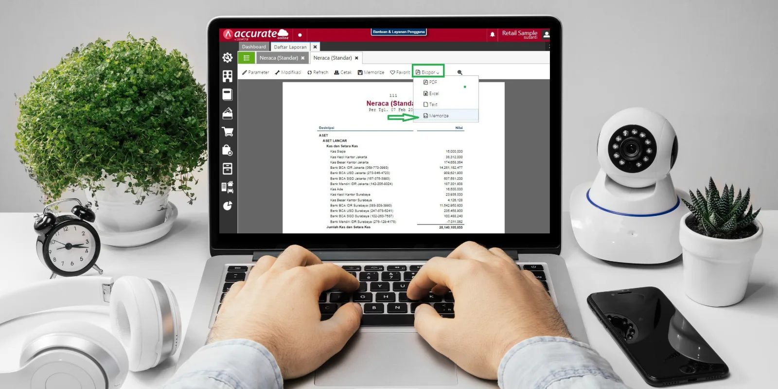 Panduan Ekspor Laporan Memorize pada Accurate Online