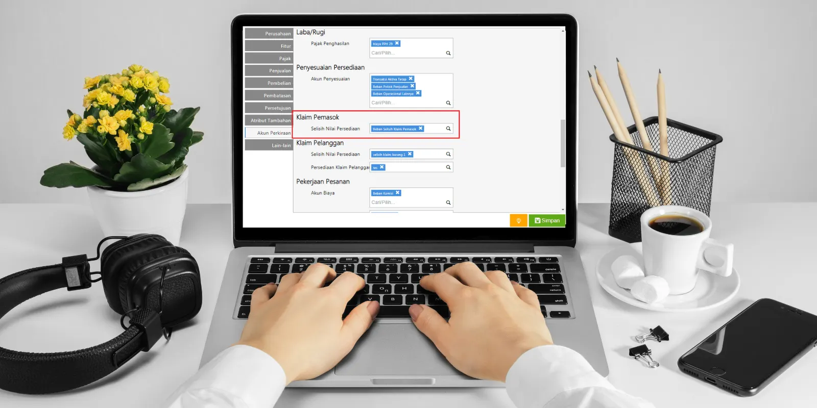 Selisih Nilai Persediaan di Klaim Pemasok Accurate Online