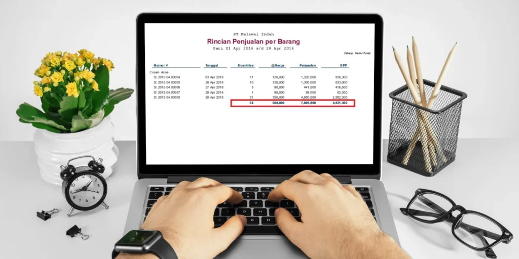 Nilai Total Dari Suatu Kolom di Laporan Accurate Online