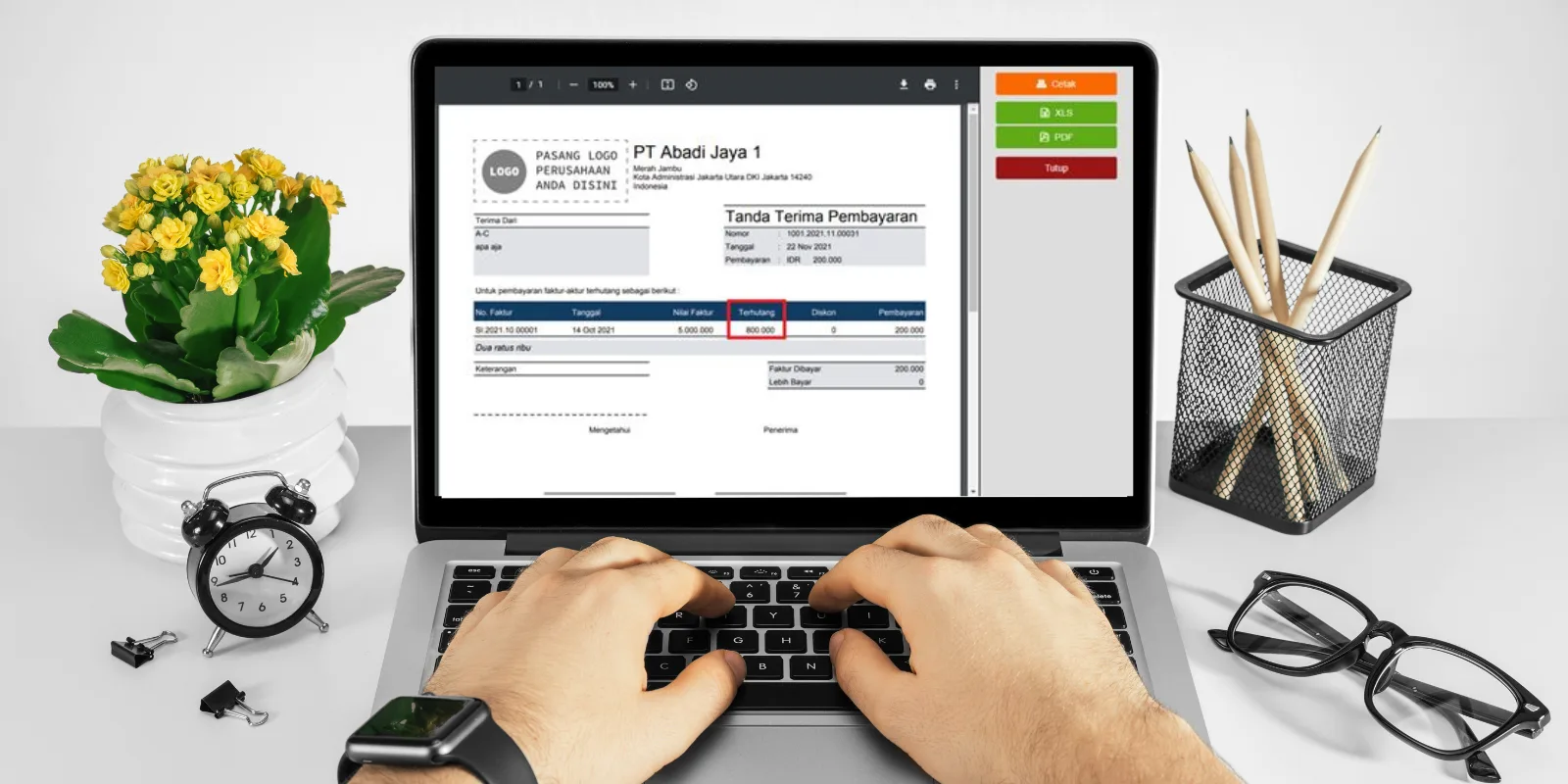 Kolom Terhutang di Penerimaan Penjualan Accurate Online