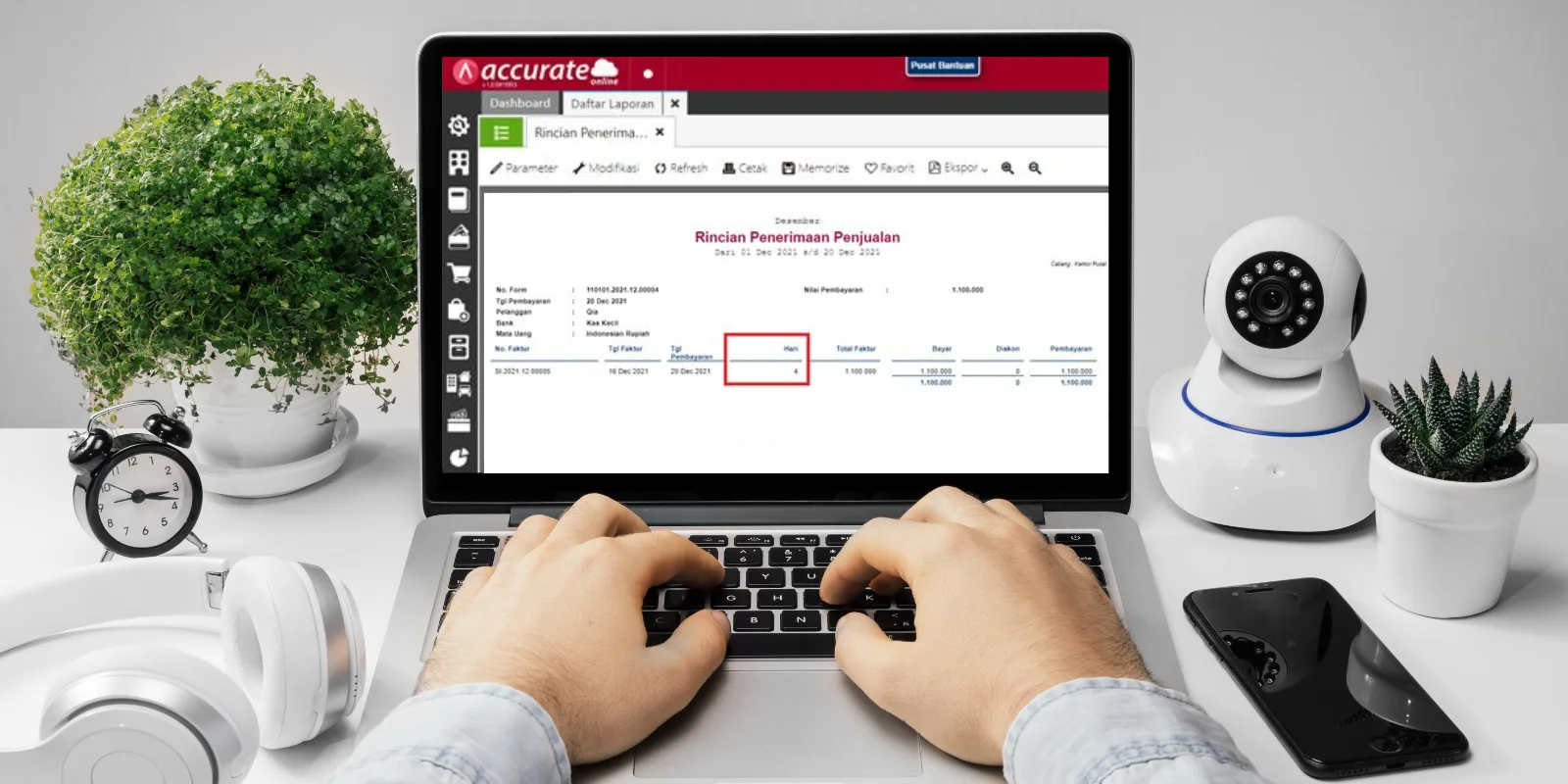 Rentang Penerimaan Penjualan di Laporan Accurate Online