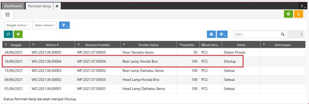 Menutup Perintah Kerja Belum Selesai di Accurate Online x